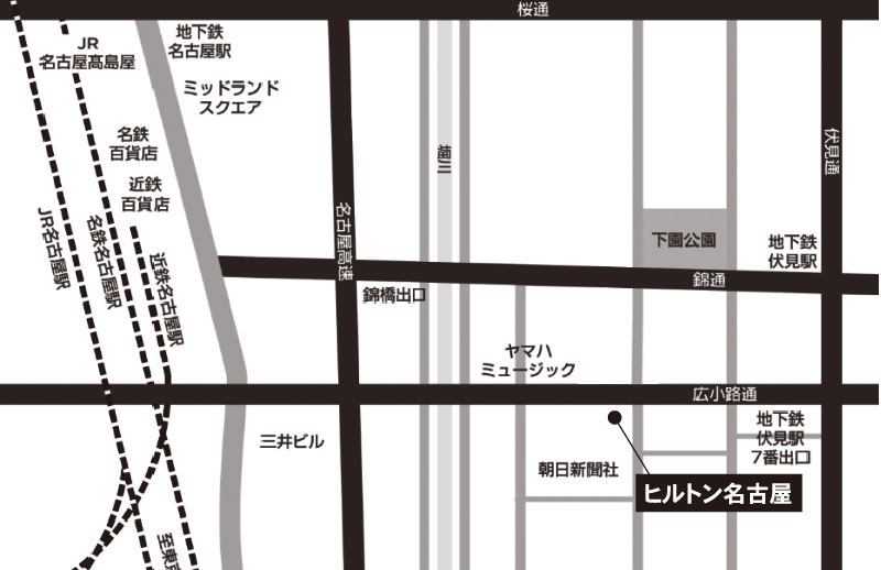 ヒルトン名古屋の地図